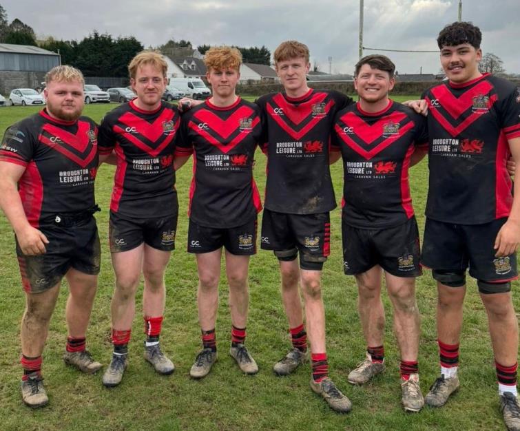 Tenby United Athletic young  try scorers - Iwan Duffy, Rhys Kemble, Dylan Johns, Connor Kier, Tom Faletau